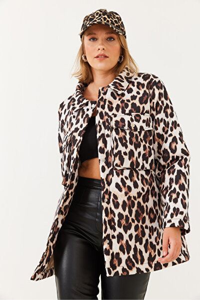 Bianco Lucci Dámská bunda Puffer s leopardím vzorem 60251809