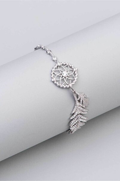 So CHIC... 18 Ayar Beyaz Altın Kaplama Gümüş Yaprak Tasarımlı Ayarlanabilir B...