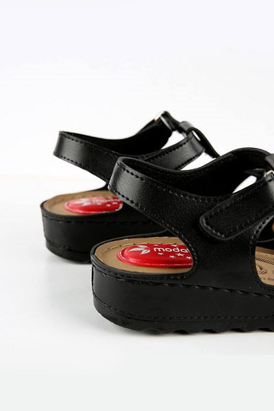 Ccway Women's Black Sandals - Cross Velcro