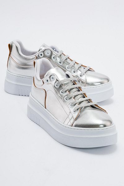Ccway Pantofi sport de damă anti-alunecare alb argintiu