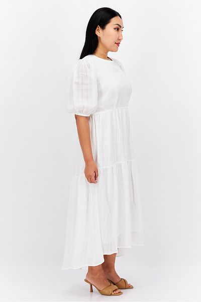 Esprit Women Plain Midi Dress, White