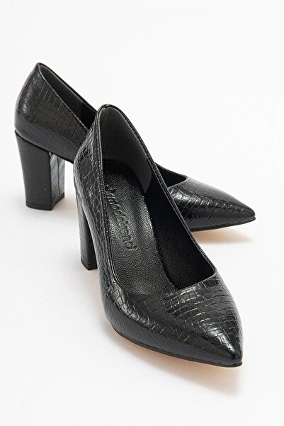 Ccway Γυναικείο στιλέτο με τακούνι BLACK CROCO
