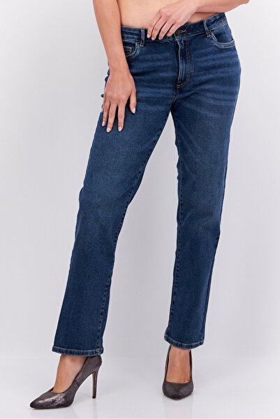 Tchibo بنطلون جينز نسائي قابل للتمدد بقصّة عادية، أزرق