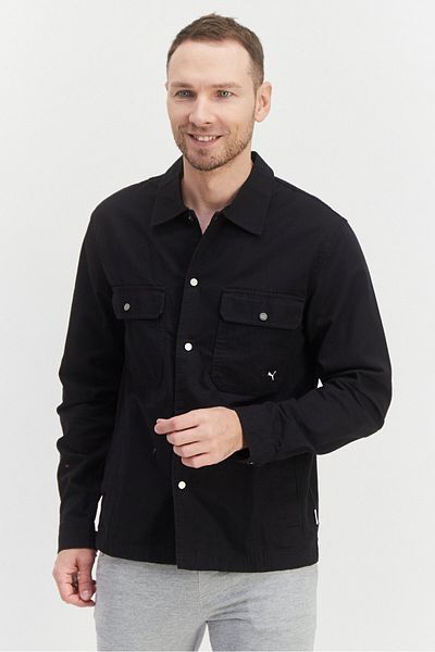 Puma Men Sportswear Fit Brand Logo Training Shirt Jackets, Black