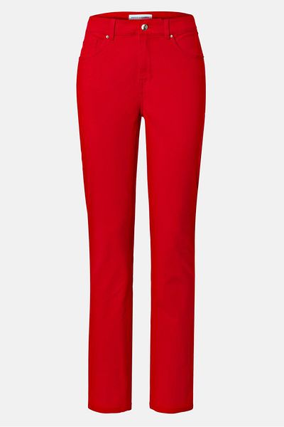 Tchibo Women Slim Fit Stretchable Solid Denim Jeans, Red