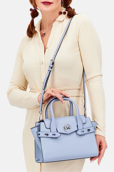 Michael Kors Women Brand Logo Satchels Bag 21 H X 28 L X 9 W Cm, Blue