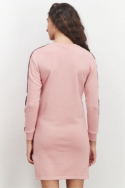 Puma Women Sportswear Fit Long Sleeves Outdoor Dress, Pink and Maroon
