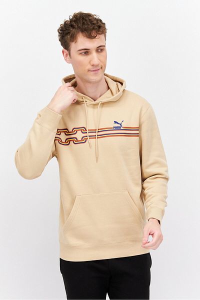 Puma Men Sportswear Fit Hooded Long Sleeve Outdoor Sweatshirt, Tan