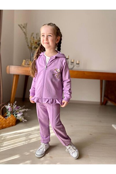 Minigimin Cicileri Miniğimin Cicileri Uncrn Hırkalı 3 lü Kız Çocuk Takım - Lila