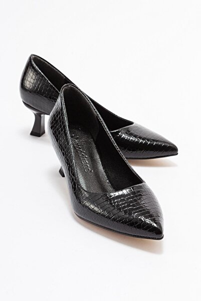 Ccway Γυναικεία Παπούτσια Στιλέτο ΜΑΥΡΟ ΚΡΟΚΟ