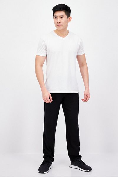Threadbare Men Regular Fit Solid Pant, Black