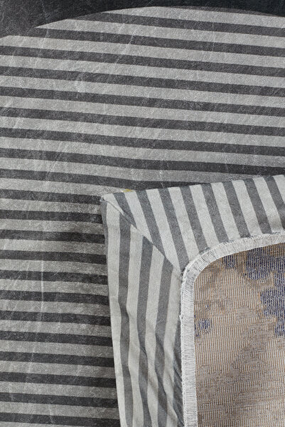 RENKLİBUTİK Modern Patterns Velvet Textured Elastic Sponge Non-Slip Washable Carpet Cover - 9 M2