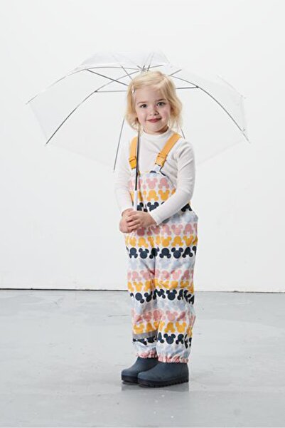 Tchibo بنطال مطر مطبوع بالكامل بدون أكمام للفتيات الصغيرات، باللون الأبيض