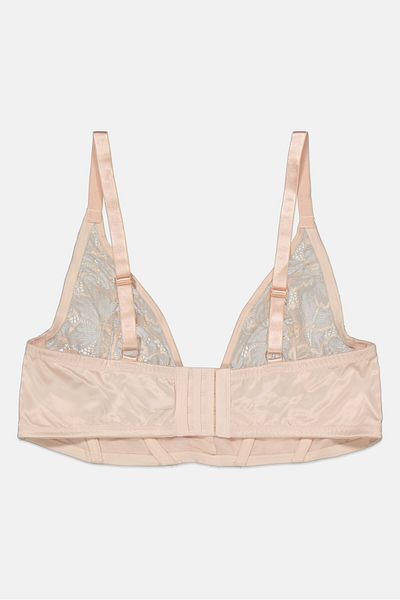 Etam Women Textured Non Padded Bra, Beige