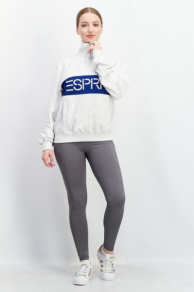Esprit Women High Neck Long Sleeve Sweatshirt, Light Grey