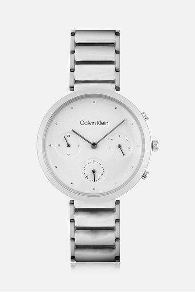 Calvin Klein Women 25200282 Round Quartz Watches 36 Mm, Silver