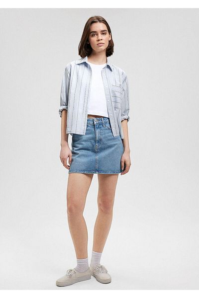 Mavi M 1310204 -87098 Fusta de blugi pentru femei Bailey No Case Silver Denim