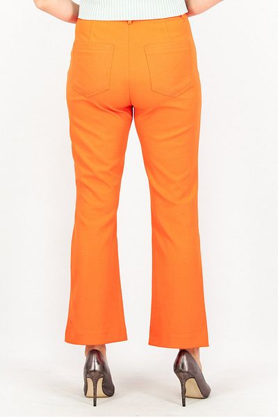 Sinsay Women Regular Fit Plain Flare Pants, Tomato Red