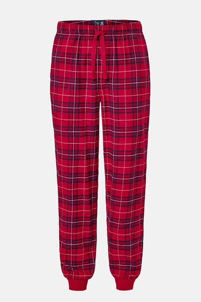 Tchibo Men Drawstring Plaid Pajama Pants, Red Combo