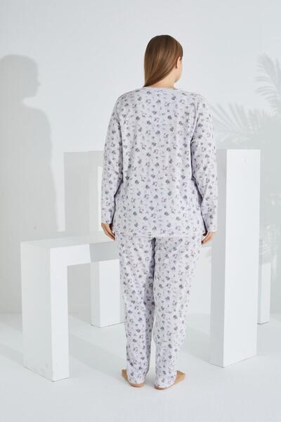 Etoile Σετ γυναικείες πιτζάμες 100% βαμβακερό μακρυμάνικο Plus Size 98906