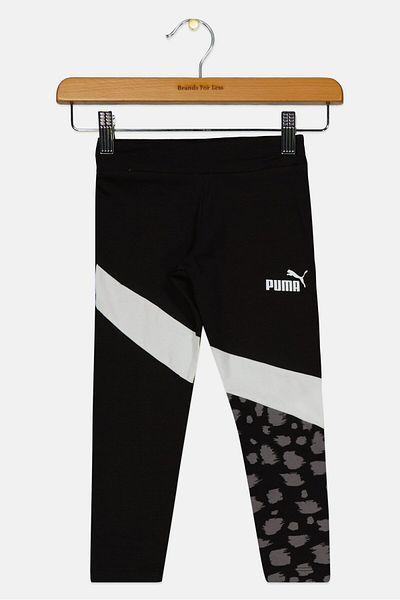 Puma Toddlers Girl Brand Logo Pull On Leggings, Black Combo