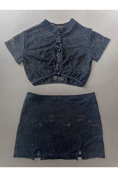 my cherie Set 2 piese Bustier cu nasturi fuste cu fanta