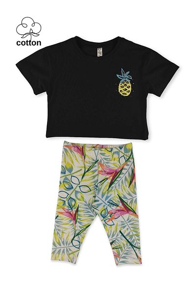 difa kids Set de top și de jos pentru fetiță, imprimat cu ananas