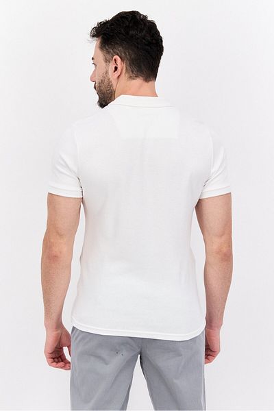 Threadbare Men Regular Fit Plain Short Sleeves Polo Shirt, White