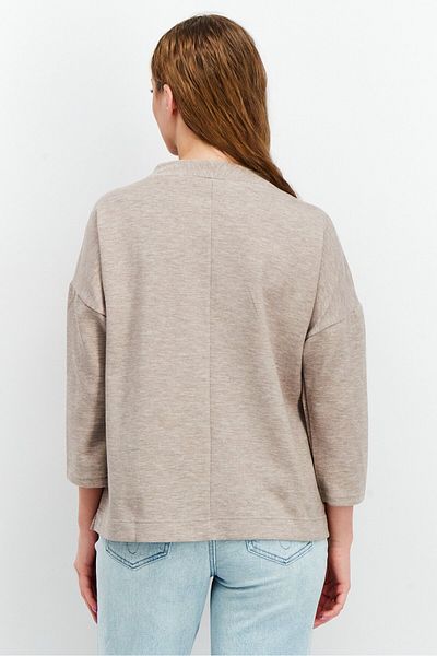 Tchibo Women Comfort Fit Crew Neck Heather Sweatshirt, Brown