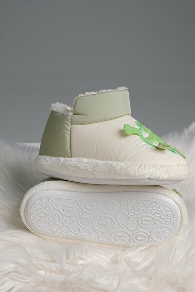 Oksit Kaplumbağa Desenli Kaydırmaz Taban Termal Isı Kreş Ev Okul Ayakkabısı Bebek Çocuk Panduf Ev Botu