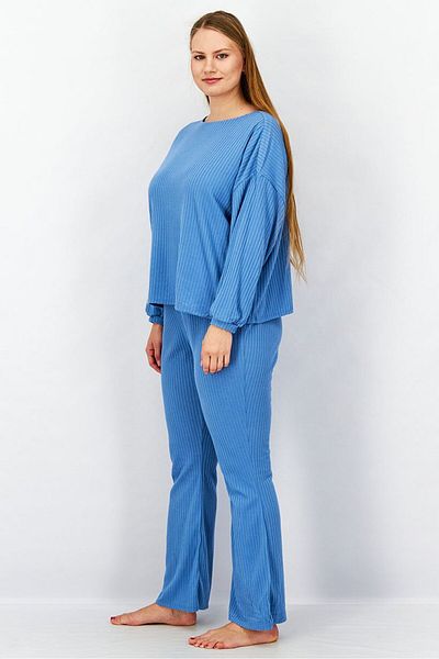 Tchibo Women 2 Pieces Ribbed Pyjama Set, Blue
