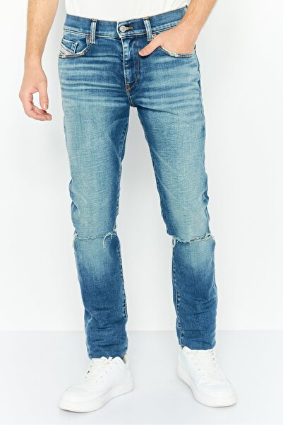 Diesel بنطلون جينز رجالي D-Strukt Slim Fit Washable قابل للتمدد باللون الأزرق...