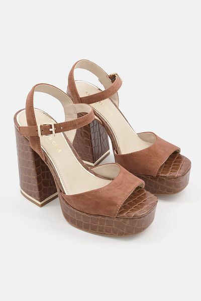 Kenneth Cole Women Adjustable Buckle Block Heel Sandals, Brown