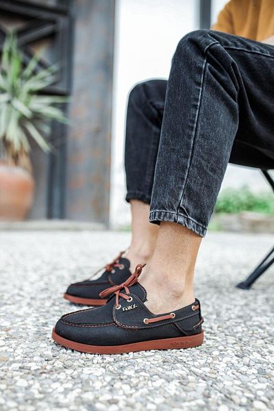 Knack Seasonal Linen Shoes 008 Black (Tan Sole)
