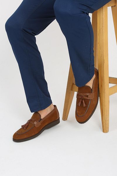 CassidoShoes Genuine Nubuck Leather Special Design Tasseled Eva Sole Men's Shoes 023-666