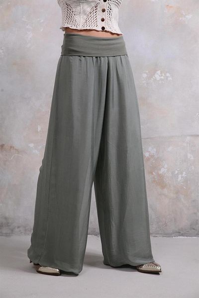 Bohem Stil Pantaloni Wes din mătase căptușiți cu corsaj italian
