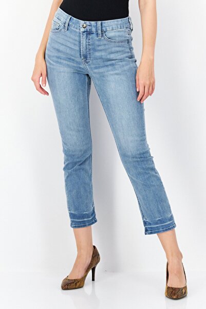 Jen 7 بنطلون جينز نسائي مستقيم قابل للتمدد، أزرق