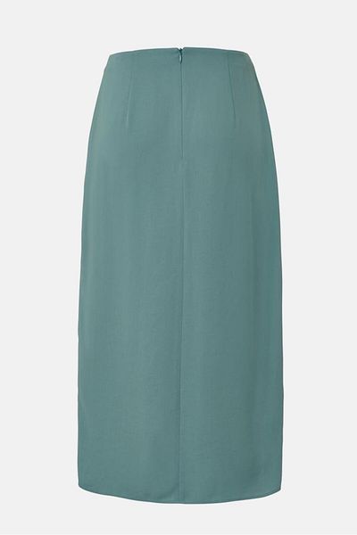 Tchibo Women Side Pleated Wrap Skirt, Sage Green
