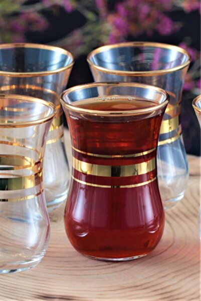 Kikovski 6 Kişilik Paşabahçe Altın Yaldızlı (pby) Bardak Seti - Kandilli