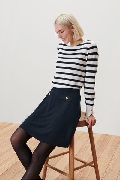 Tchibo Women Knitted Mini Skirt, Navy Blue