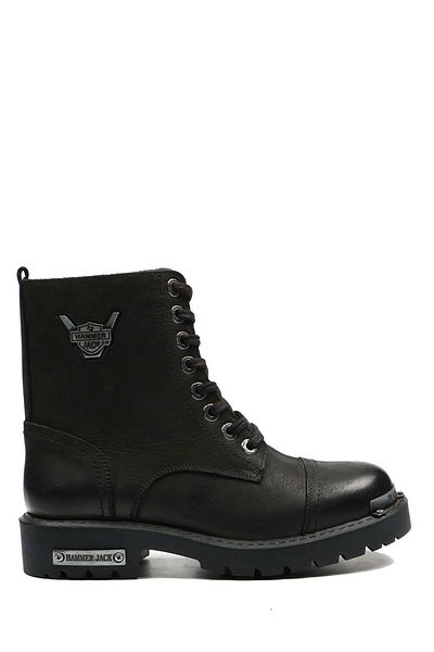 Hammer Jack Μαύρα πλυμένα ανδρικά μποτάκια Nubuck