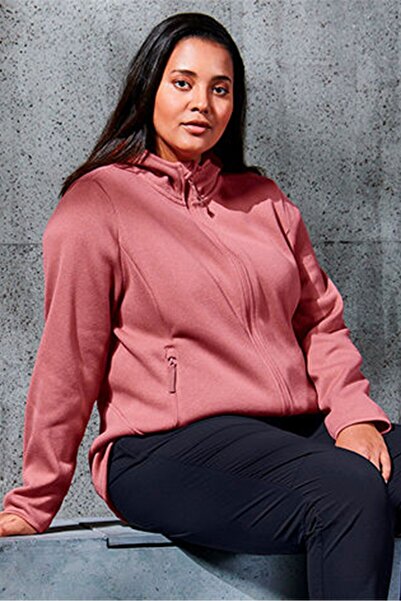 Tchibo Women Zip Up Knitted Fleece Sweatshirts, Rose