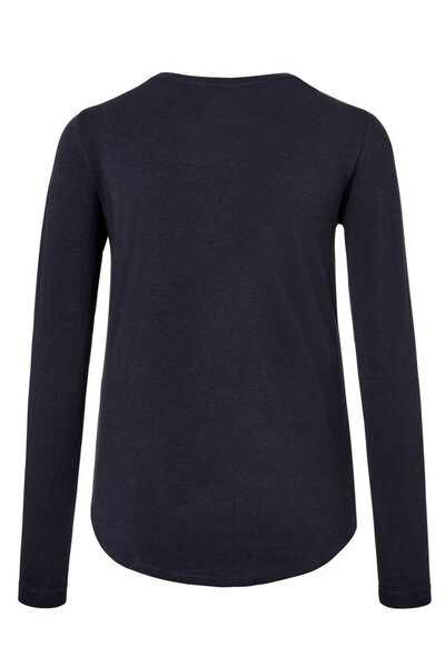 Tchibo Women Round Neck Long Sleeve Plain Top, Navy
