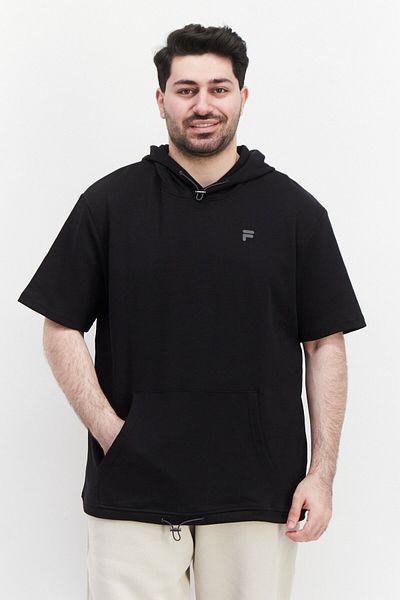 Fila Men Sportwear Fit Hood With Drawstring Outdoor Hoodies, Black