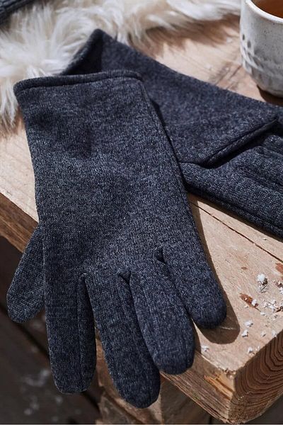 Tchibo Women Knitted Fleece Gloves, Navy