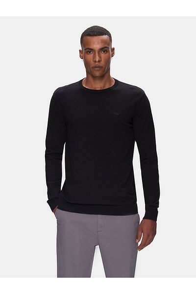 Ltb Basic Crew Neck Long Sleeve Knitwear Black Sweater