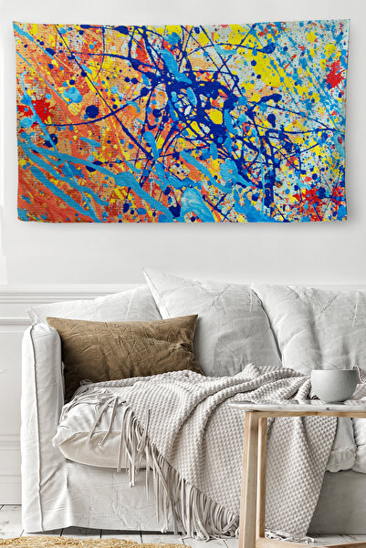 N NOXXO Wall Cloth Abstract Drip Oil Painting Looking Quality Canvas Wall Carpet-4008