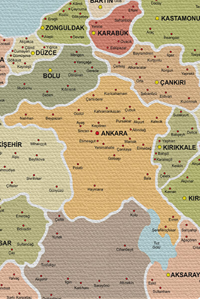 N NOXXO Wall Cover Detailed Current Türkiye Map Quality Canvas Wall Tapestry-4046