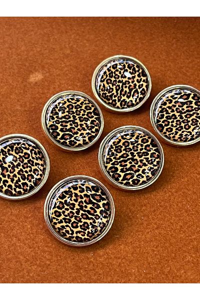 ODDA TASARIM ATÖLYESİ M.A.S.S.I.M.O - 36 Size Leopard Gold Metal Button Set