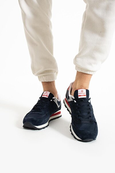 Hammer Jack Chile Hakiki Deri Lacivert-Kırmızı Erkek Spor Ayakkabı